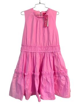 NWT Lilly Pulitzer Pink Elina Tiered Ruffle Stretch Dress Lilac Rose Size 16